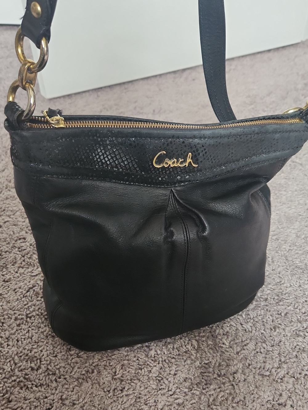 Vintage Coach Ashley Hobo Black Snake Bag - Picture 13 of 13